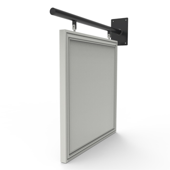 traditional sign with straight pole wall bracket